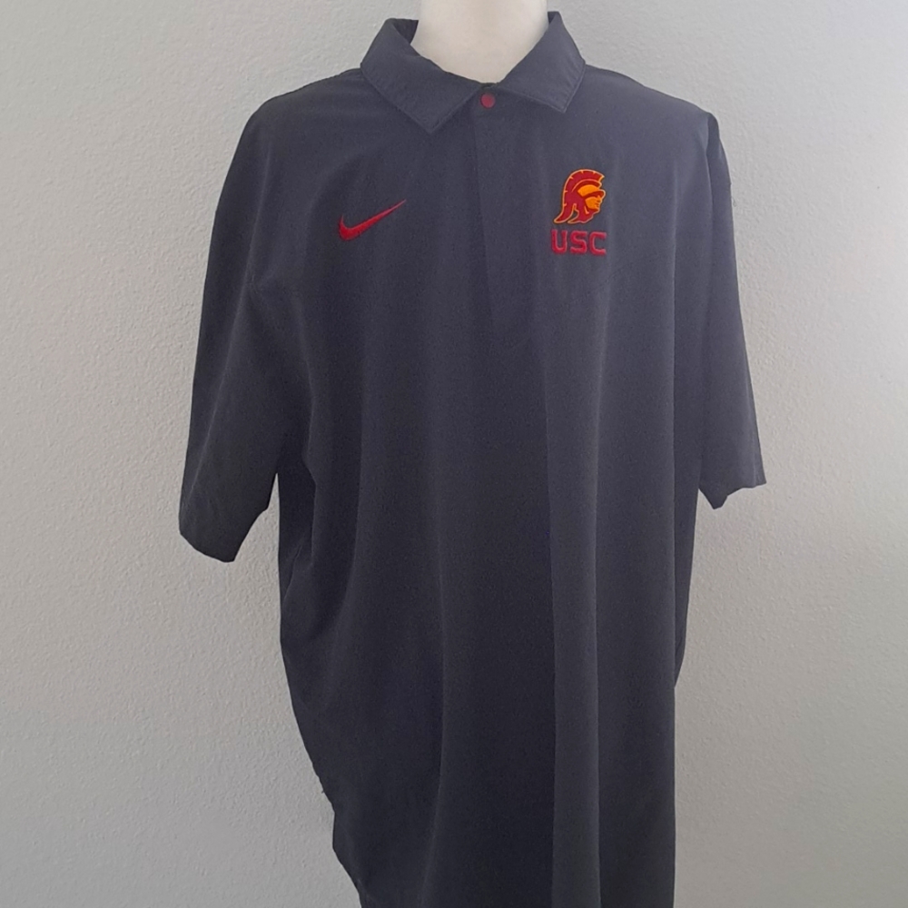 Nike Flex USC Trojans On Field Performance Black Polo Shirt size XXL